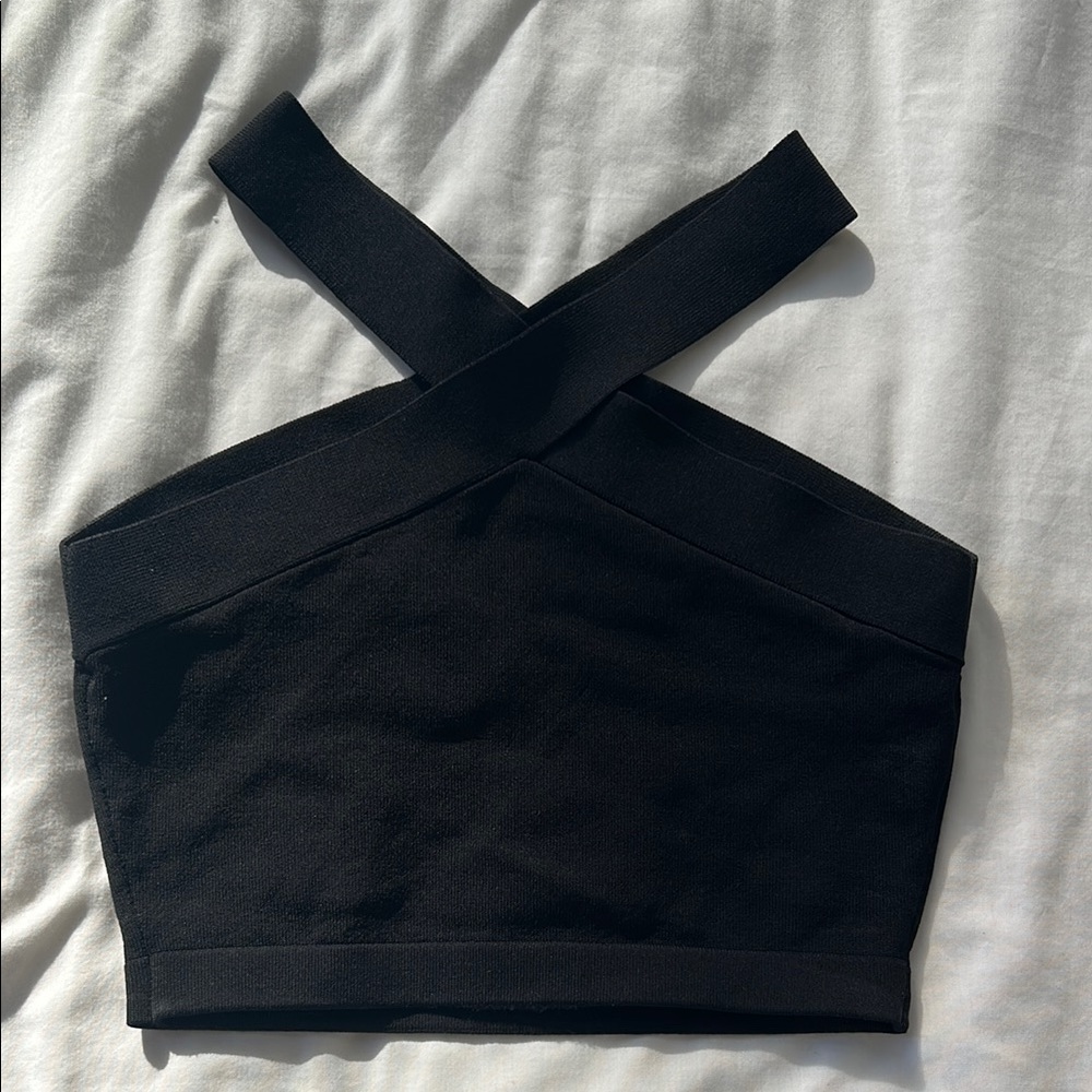 Women's Black Cross-Strap Top